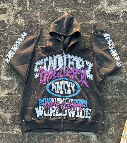 Black " Sinnerz Gallery Hoodie "