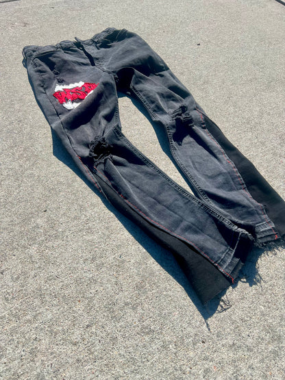 Black " Feed Off Sinz " Denim