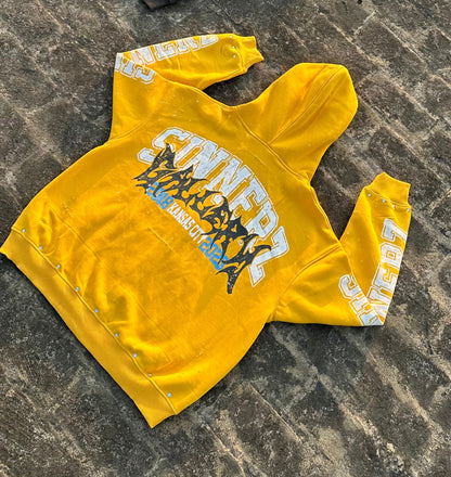 Yellow "Sinnerz Gallery Hoodie "